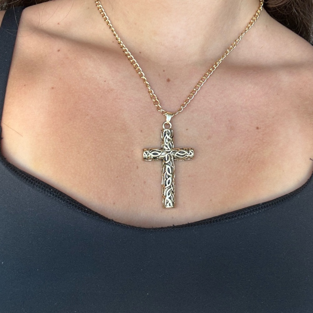 Gold Cross Pendant Necklace